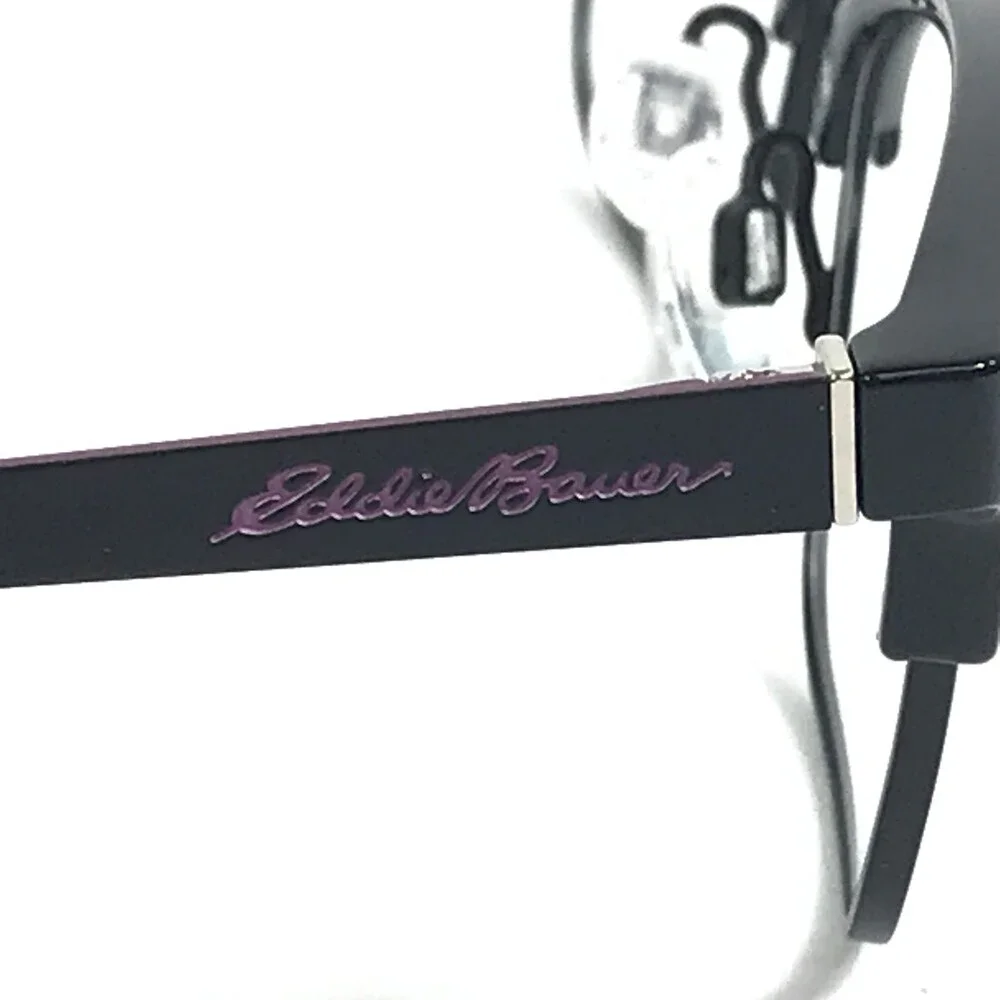 Eddie Bauer Eyeglasses Frames EB32218 BK Black Purple Cat Eye Full Rim 50-18-135